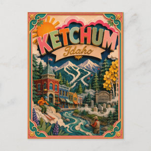 PopCut States Ketchum Idaho Papierkunst Postkarte
