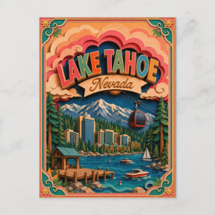 PopCut States Lake Tahoe Nevada Papierkunst Postkarte