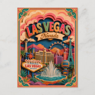 PopCut States Las Vegas Nevada Papierkunst Postkarte