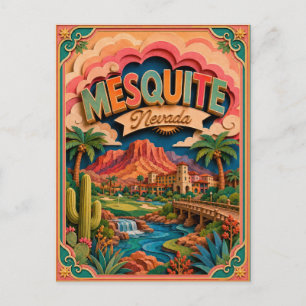 PopCut States Mesquite Nevada Papierkunst Postkarte