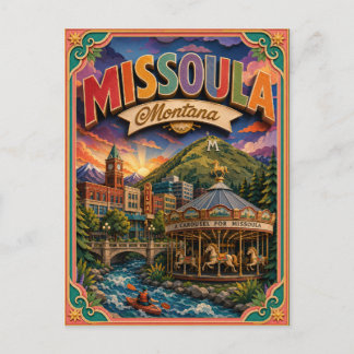 PopCut States Missoula Montana Papierkunst Postkarte