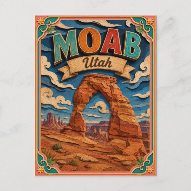 PopCut States Moab Utah Papierkunst Postkarte (Vorderseite)
