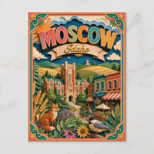 PopCut States Moskau Idaho Papierkunst  Postkarte