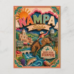 PopCut States Nampa Idaho Papierkunst Postkarte