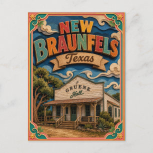 PopCut States New Braunfels Texas Papierkunst Postkarte