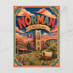 PopCut States Norman Oklahoma Papierkunst Postkarte