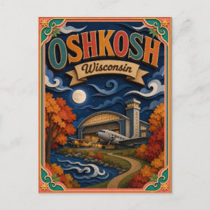 PopCut States Oshkosh Wisconsin Papierkunst Postkarte