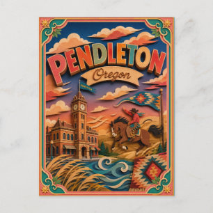 PopCut States Pendleton Oregon Papierkunst Postkarte
