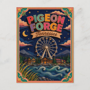 PopCut States Pigeon Forge Tennessee Papierkunst Postkarte