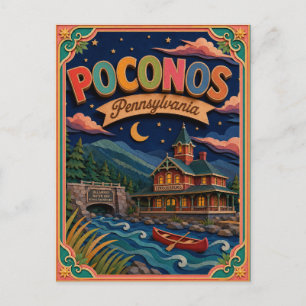 PopCut States Poconos Pennsylvania Papierkunst Postkarte