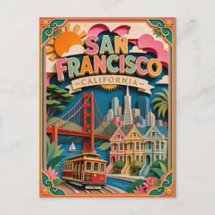 PopCut States San Francisco Kalifornien Papierkuns Postkarte