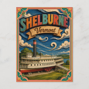 PopCut States Shelburne Vermont Papierkunst Postkarte
