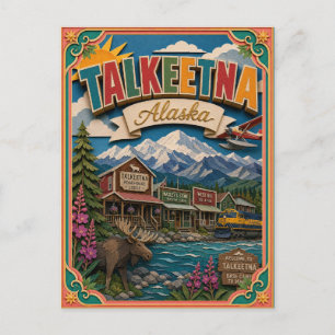 PopCut States Talkeetna Alaska Papierkunst Postkarte