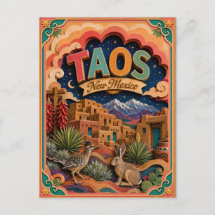 PopCut States Taos New Mexico Papierkunst Postkarte