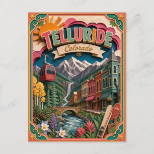 PopCut States Telluride Colorado Papierkunst Postkarte