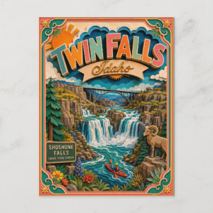 PopCut States Twin Falls Idaho Papierkunst Postkarte