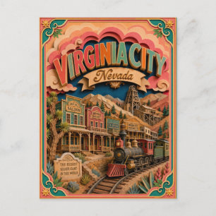 PopCut States Virginia City Nevada Papierkunst Postkarte
