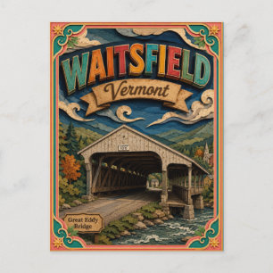 PopCut States Waitsfield Vermont Papierkunst Postkarte