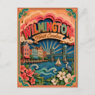 PopCut States Wilmington North Carolina Papierkuns Postkarte
