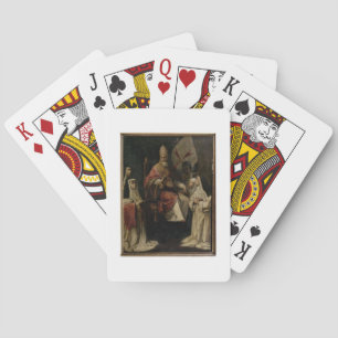 Pope Clement VIII segnen Carmelite Nonnen (Öl auf Spielkarten