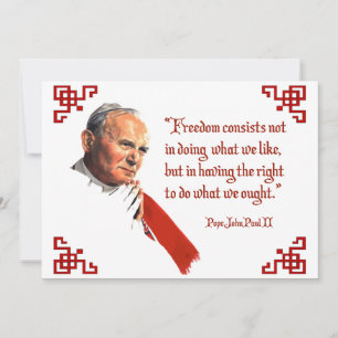 Pope John Paul II Freedom Notecards