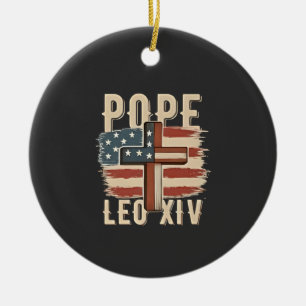 Pope Leo XIV Christlich Church Da Pope USA Flag Keramik Ornament
