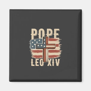 Pope Leo XIV Christlich Church Da Pope USA Flag Magnet