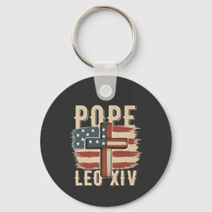 Pope Leo XIV Christlich Church Da Pope USA Flag Schlüsselanhänger