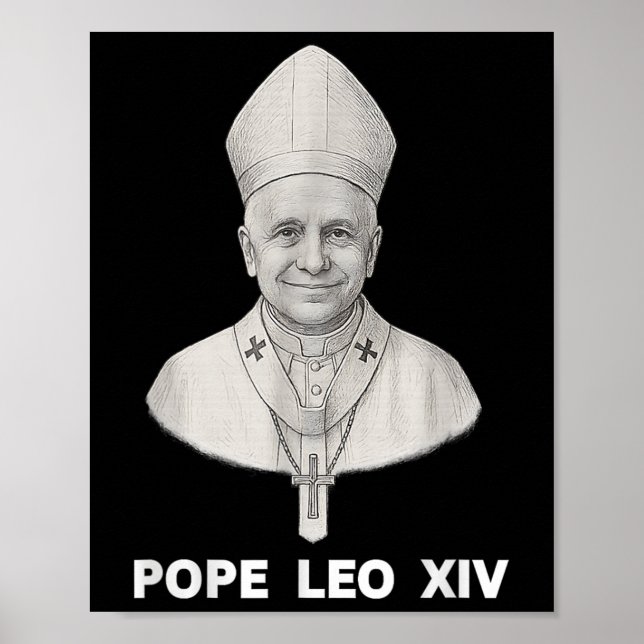 Pope Leo Xiv Portrait Poster (Vorne)