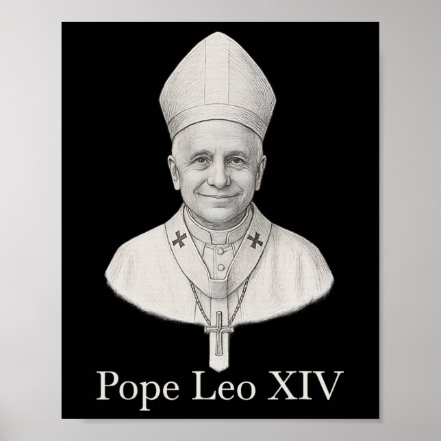 Pope Leo Xiv Portrait Poster (Vorne)