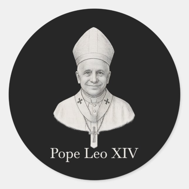Pope Leo Xiv Portrait Runder Aufkleber (Vorderseite)