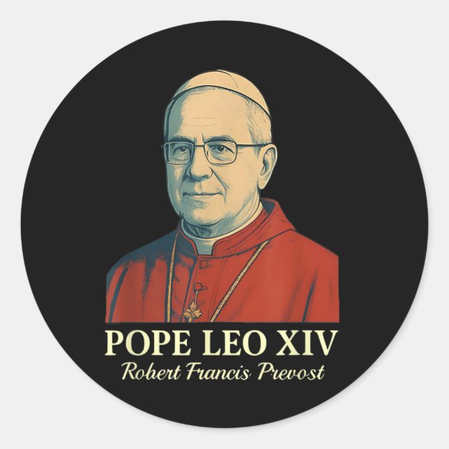 Pope Leo Xiv Robert Francis Prevost _8 Runder Aufkleber (Vorderseite)