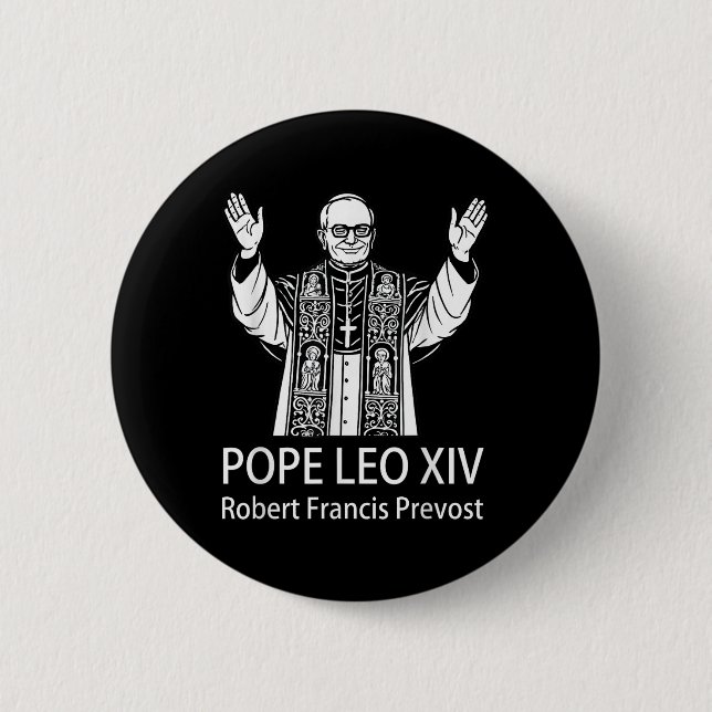 Pope Leo Xiv Robert Francis Prevost Button (Vorderseite)