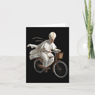 Pope Riding Bike Bicycle Katholische Kirche Bibel  Karte