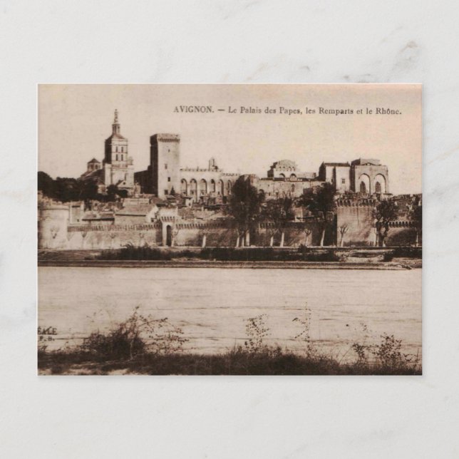Popes Palace Avignon Frankreich 1910 Replica Postkarte (Vorderseite)