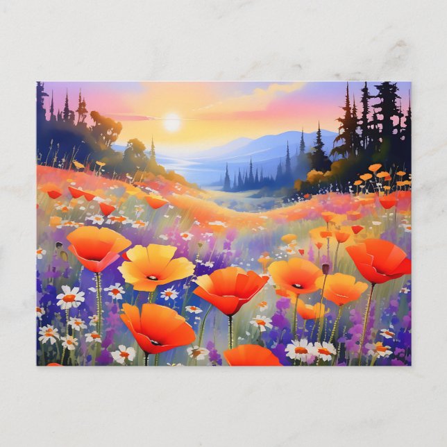 Popes und Daisies in Bloom Postkarte (Vorderseite)