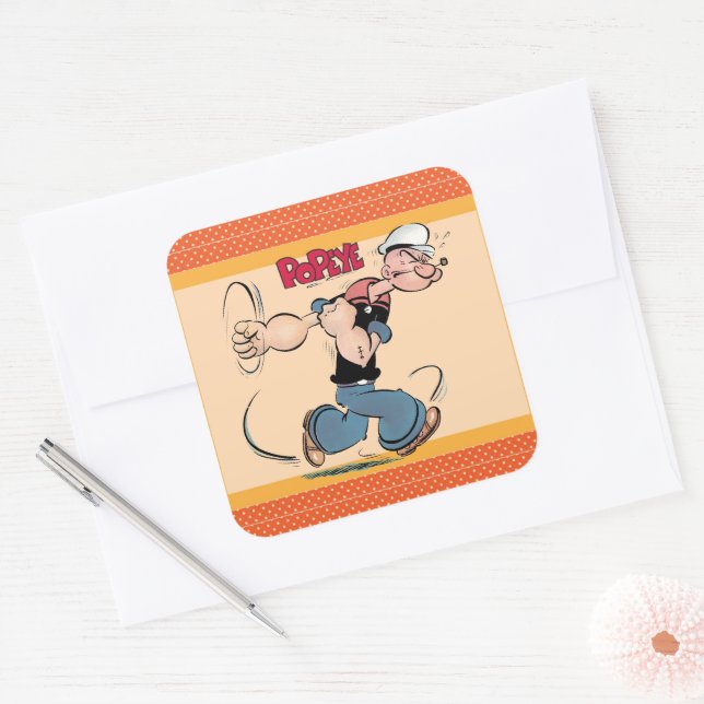 Popeye-Aufkleber Quadratischer Aufkleber (Umschlag)