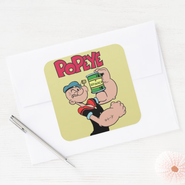 Popeye-Aufkleber Quadratischer Aufkleber (Umschlag)