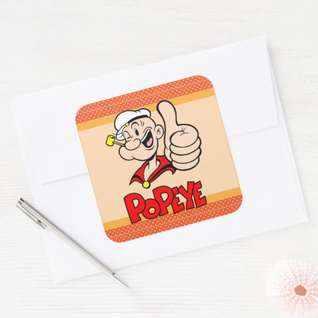 Popeye-Aufkleber Quadratischer Aufkleber (Umschlag)