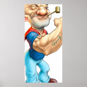 Popeye, die Sailor klassische Marine Blau Poster