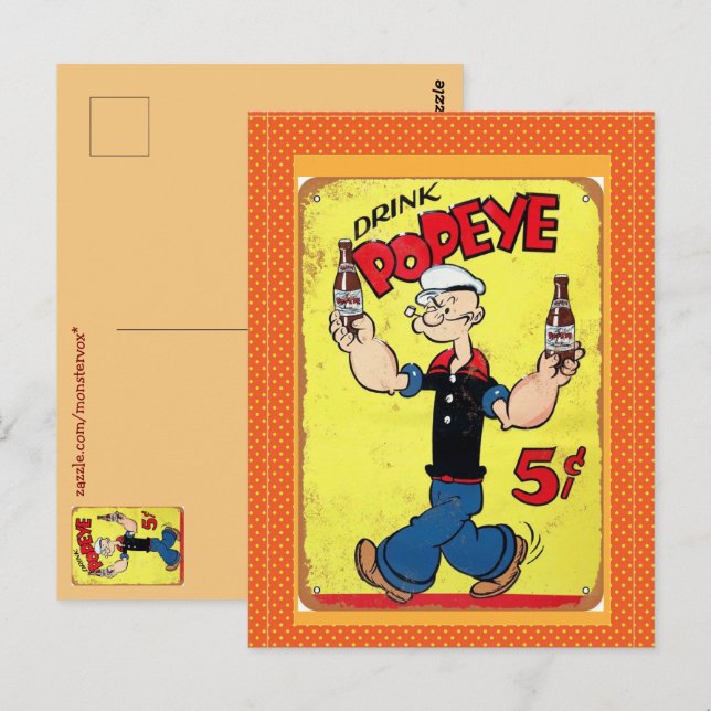Popeye Postkarte (Vorne/Hinten)