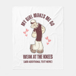 POPEYE schwach auf den Knie Fun Valentinstag Fleecedecke