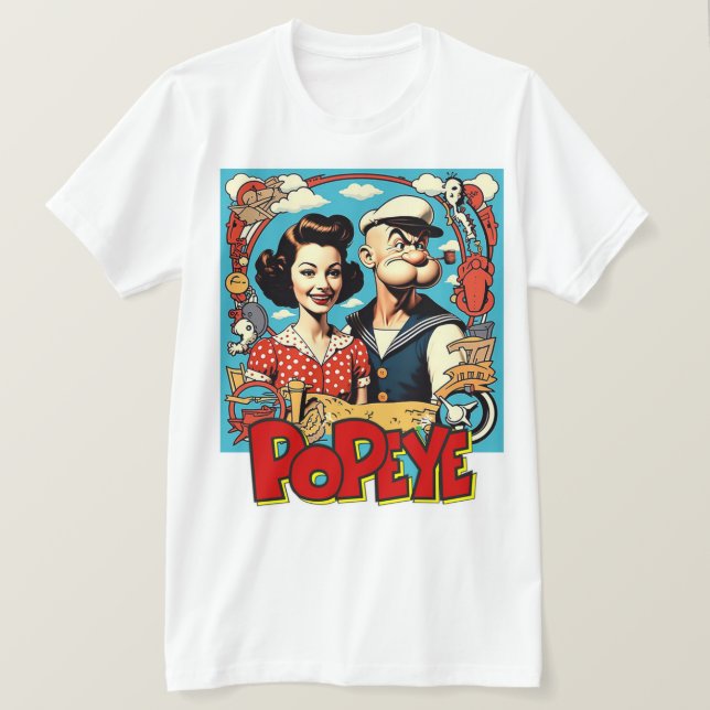 " POPEYE UND OLIVA " T-Shirt (Design vorne)