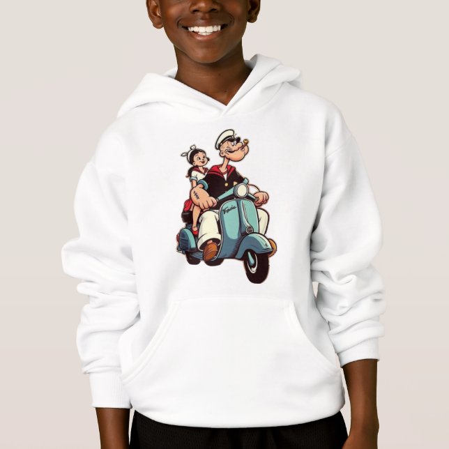 Popeye's Retro-Fahrt Hoodie (Vorderseite)