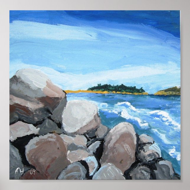 Popham Beach rocks print, A.H. '09 Poster (Vorne)