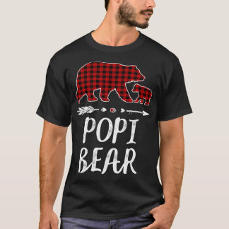 Popi Bear Christmas Pajama Red Plaid Buffalo Famil T-Shirt