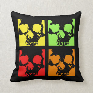 Popkunstschädel miserabeles retro Halloween Kissen