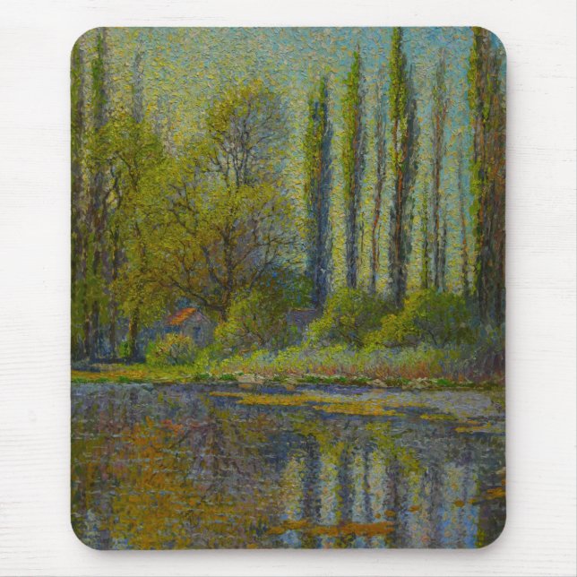 Poplar Trees in Spring (Utah Landscape) (USA Art Mousepad (Vorne)