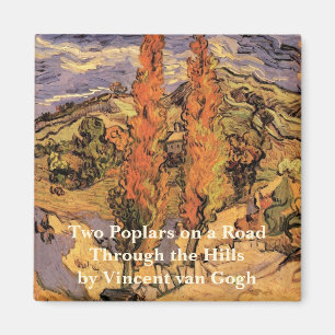 Poplars auf der Straße durch Hügel von Vincent van Magnet