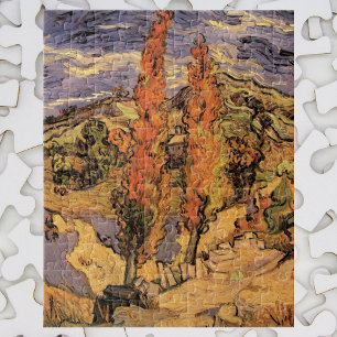 Poplars auf der Straße durch Hügel von Vincent van Puzzle